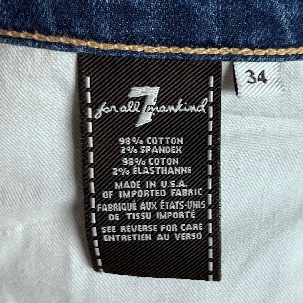 7FAM 7 For All Mankind Mens Standard Button Fly Jeans Straight Leg 34x31 Classic - Picture 11 of 16